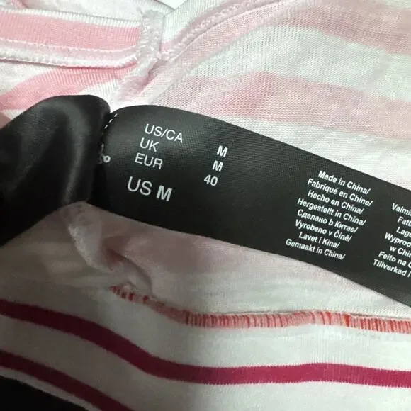 NWT DKNY Pink Stripe Modal Bralette Wireless Lightweight Women’s Medium - Picture 5 of 6